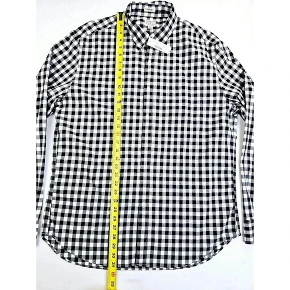 J. Crew Classic Stretch Size Medium Mens Black White Check Button Down Shirt NWT - Picture 11 of 12